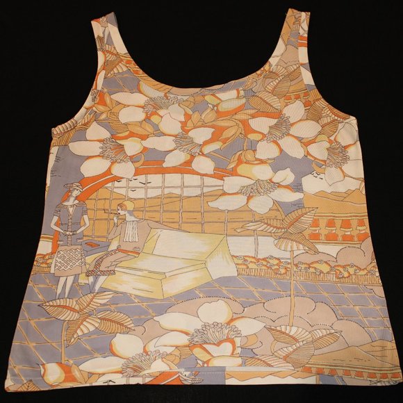 80's Vintage Pastel Art Deco Flappers Crop-Top - Picture 10 of 11